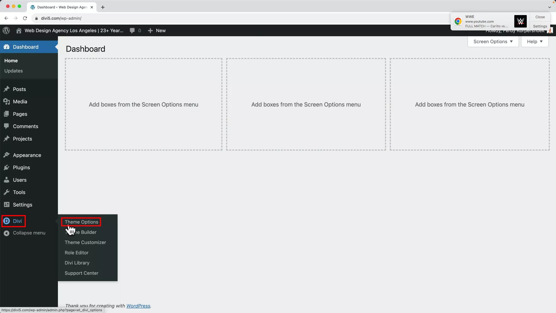 Configure Divi theme