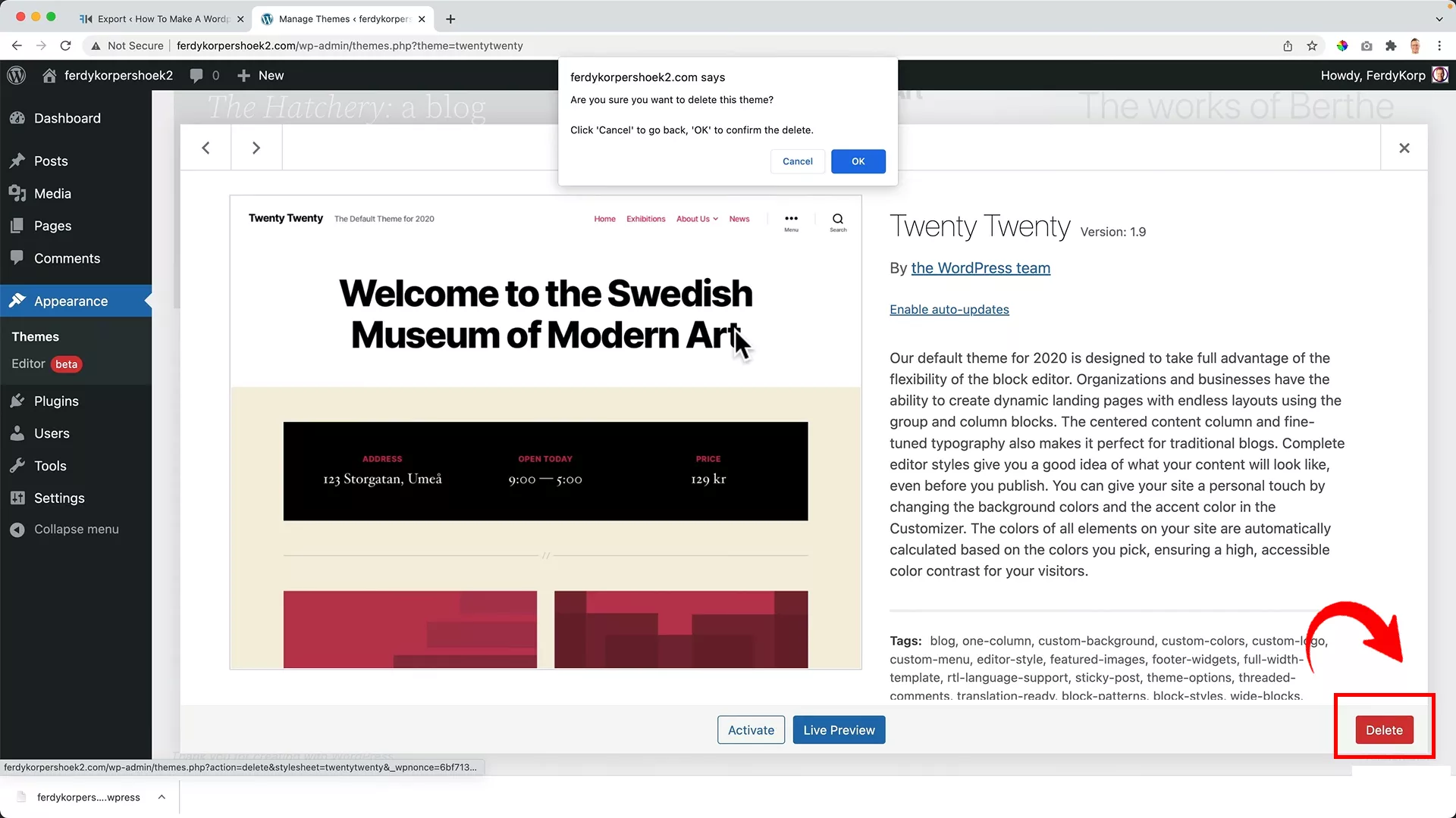 13 233 Delete Wp Theme