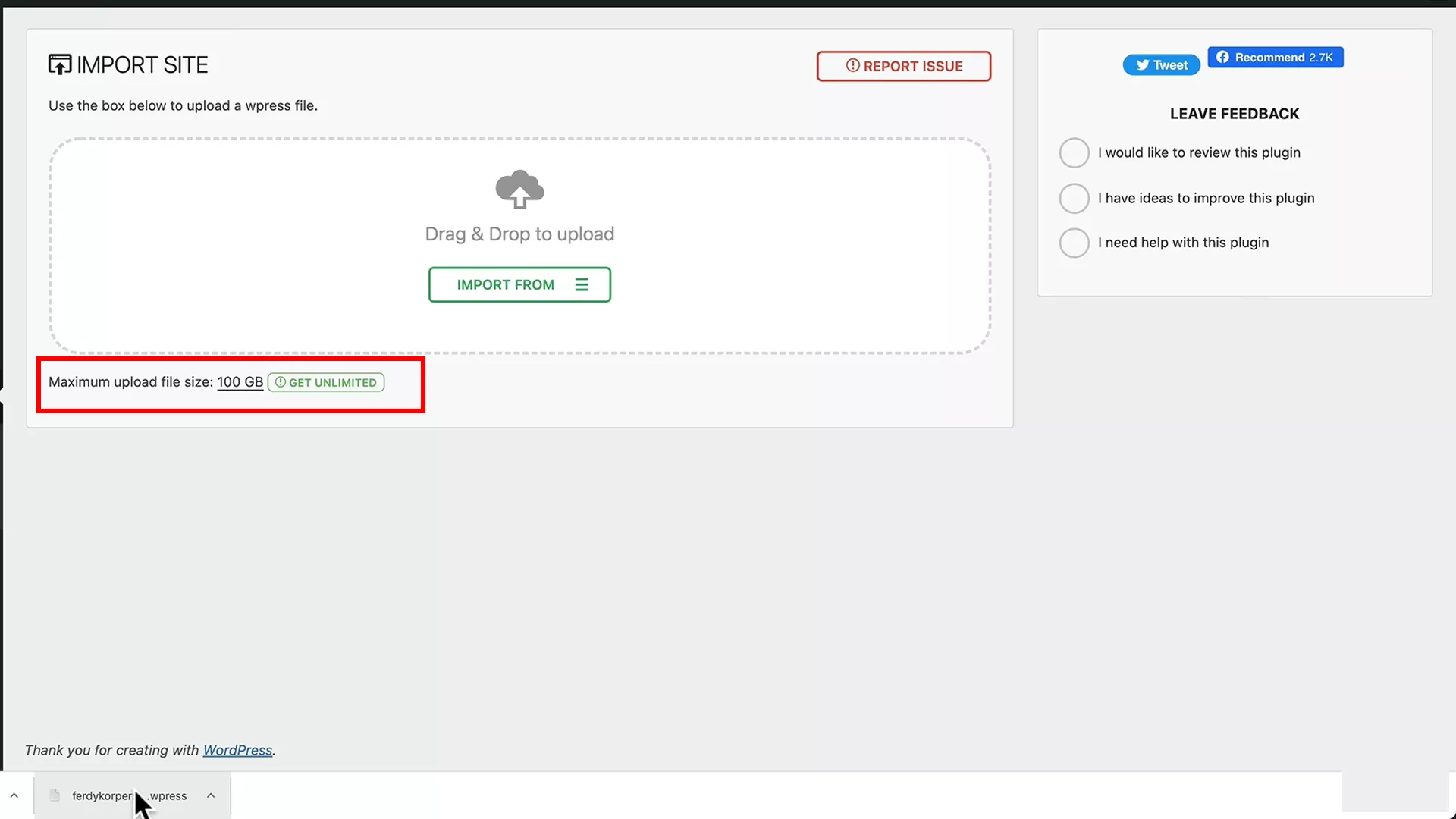 19 459 Upgraded File Size Migration Plugin
