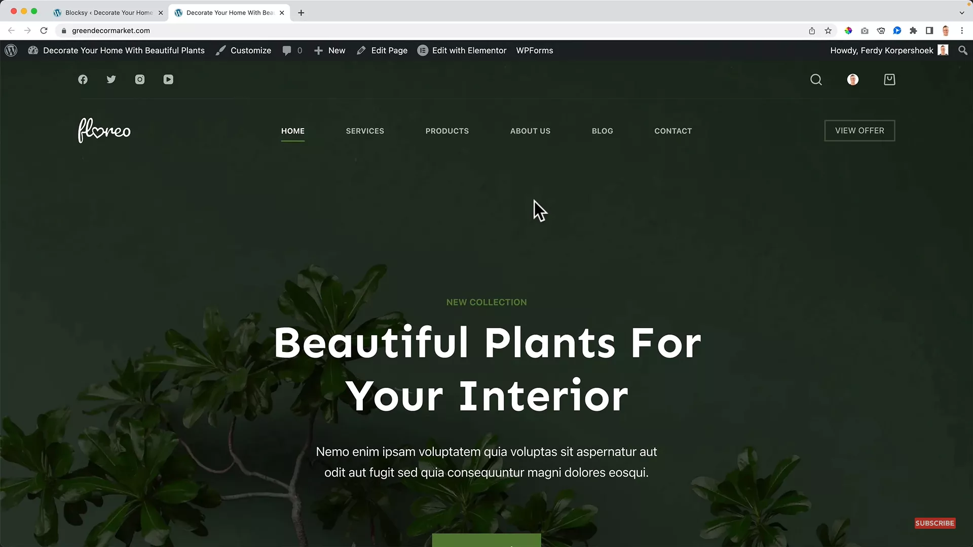 Floreo starter website for ecommerce website