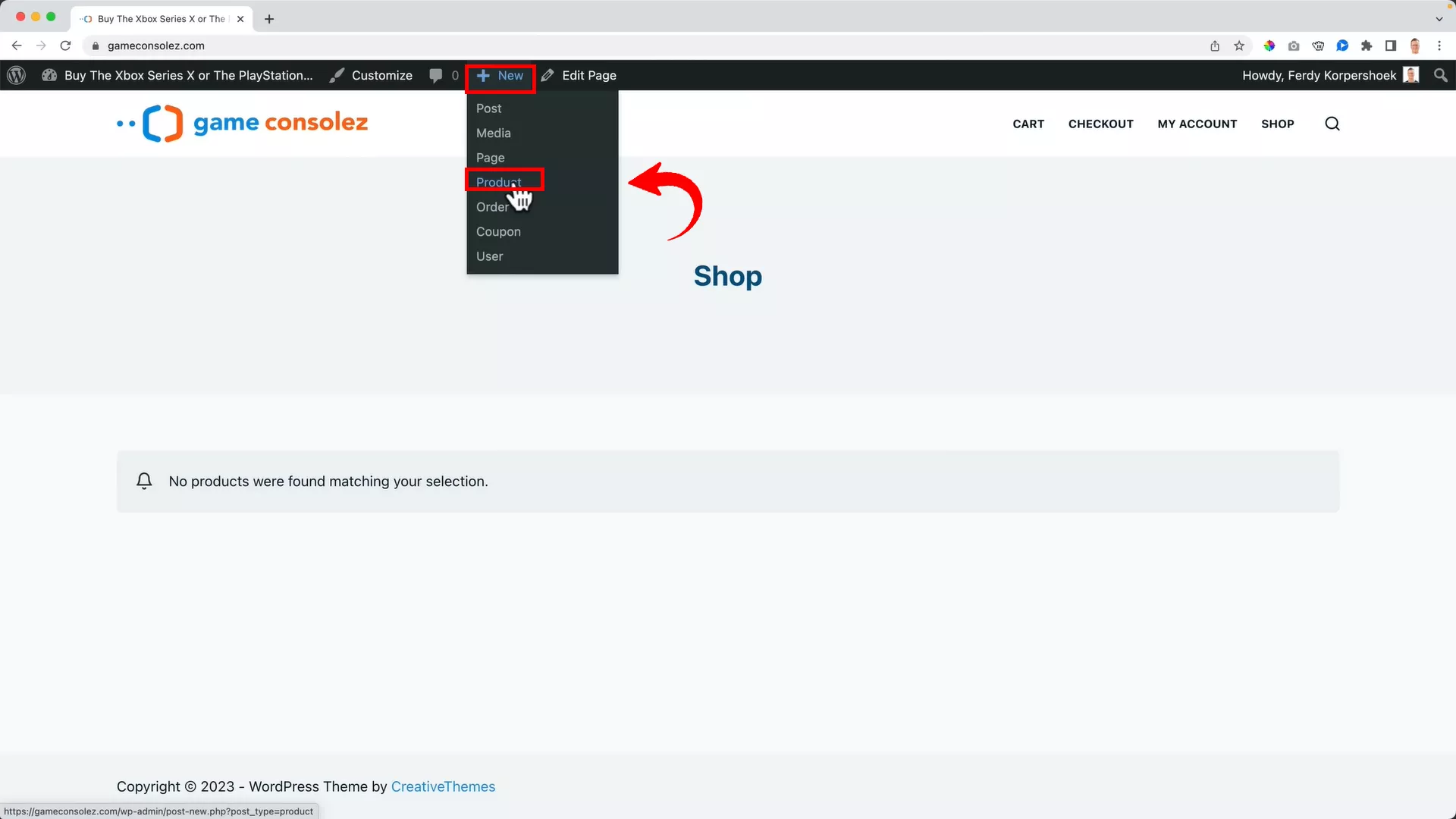 Manually add a product on WooCommerce