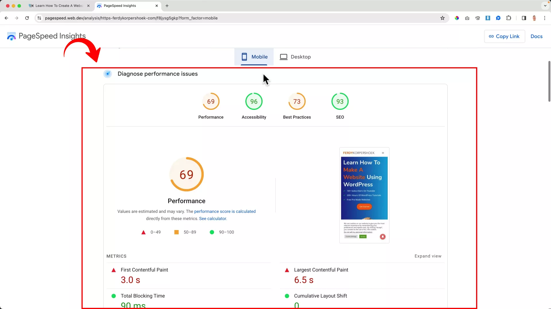 How to Speed Up Your WordPress Website (Mobile + Desktop) Google PageSpeed Insights diagnose performance issues metrics