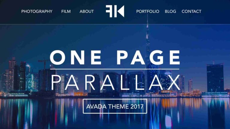 One page parallax theme screenshot