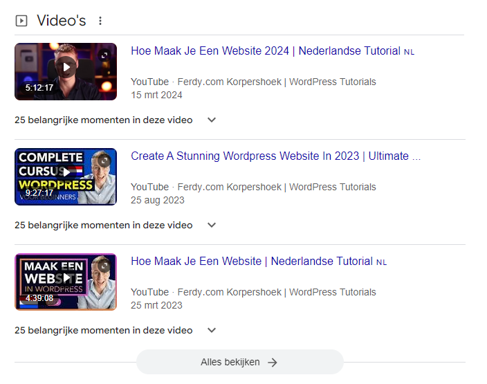 SERP Videos