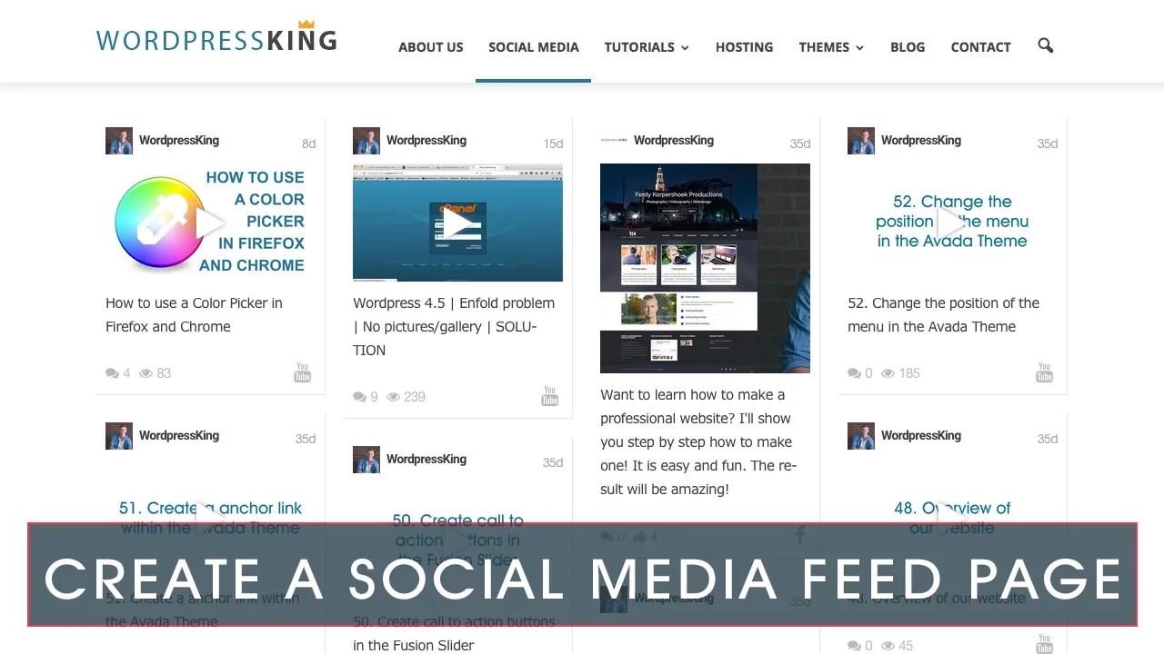 Social Media Feedpage in WordPress Tutorial