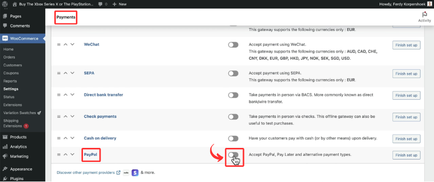 Setting Up Paypal Woocommerce 2